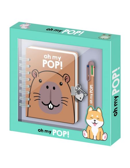 Diario + Boligrafo Capibara Oh My Pop! de KARACTERMANIA